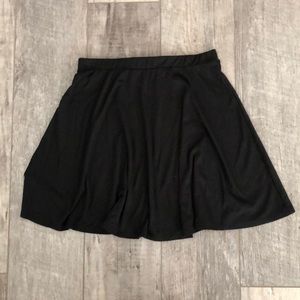High waisted black skater skirt